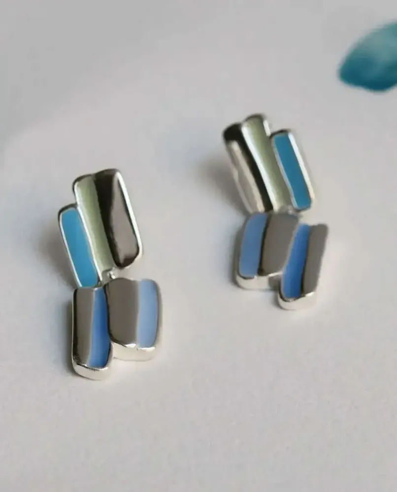 Bijoux - BOUCLES D'OREILLES EN ARGENT PALETTE - JOIDART