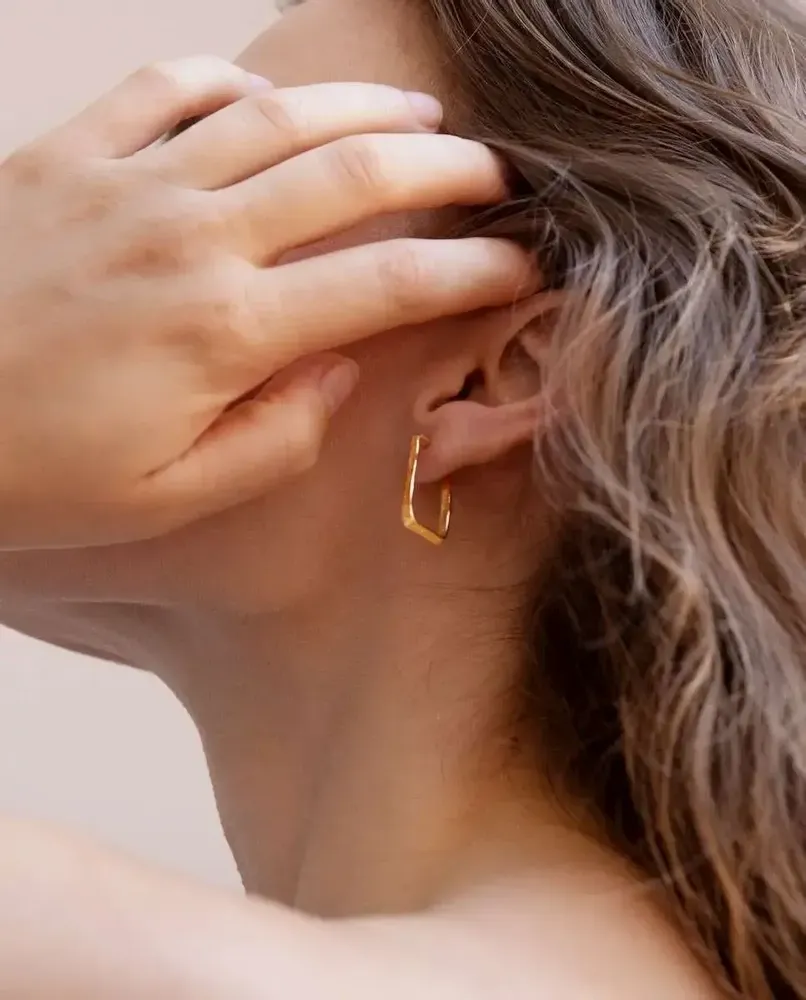 Jewelry - MEDIUM GOLDEN EARRINGS LIGNIS NARROW - JOIDART