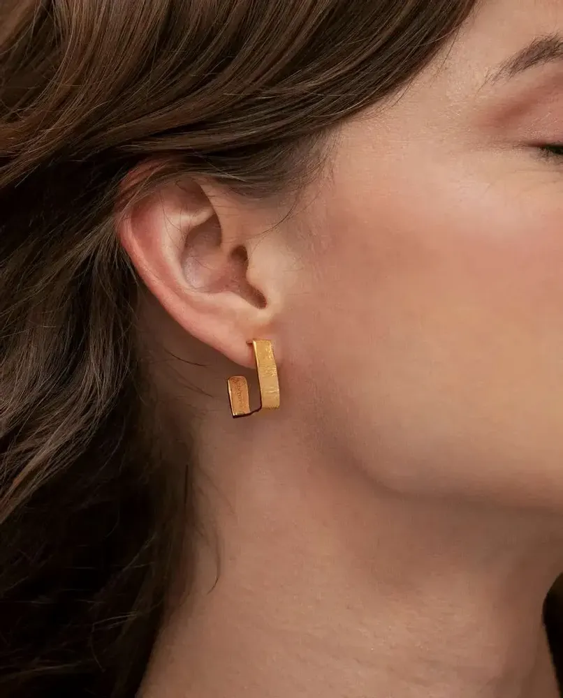 Bijoux - BOUCLES D'OREILLES DORÉES MOYENNES LIGNIS LARGES - JOIDART