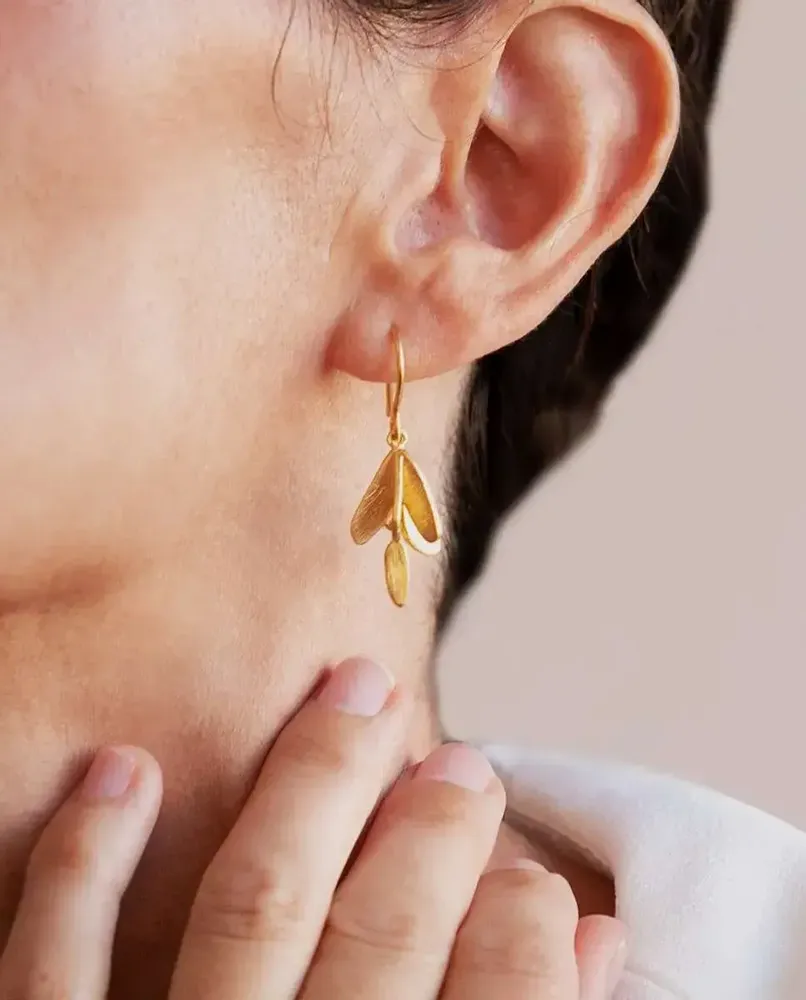 Bijoux - BOUCLES D'OREILLES CROCHET DORÉES VOL - JOIDART