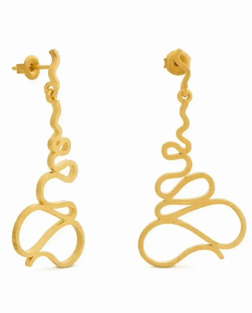 Jewelry - LONG GOLDEN EARRINGS GAUDÍ JEWELRY PALAU GÜELL - JOIDART