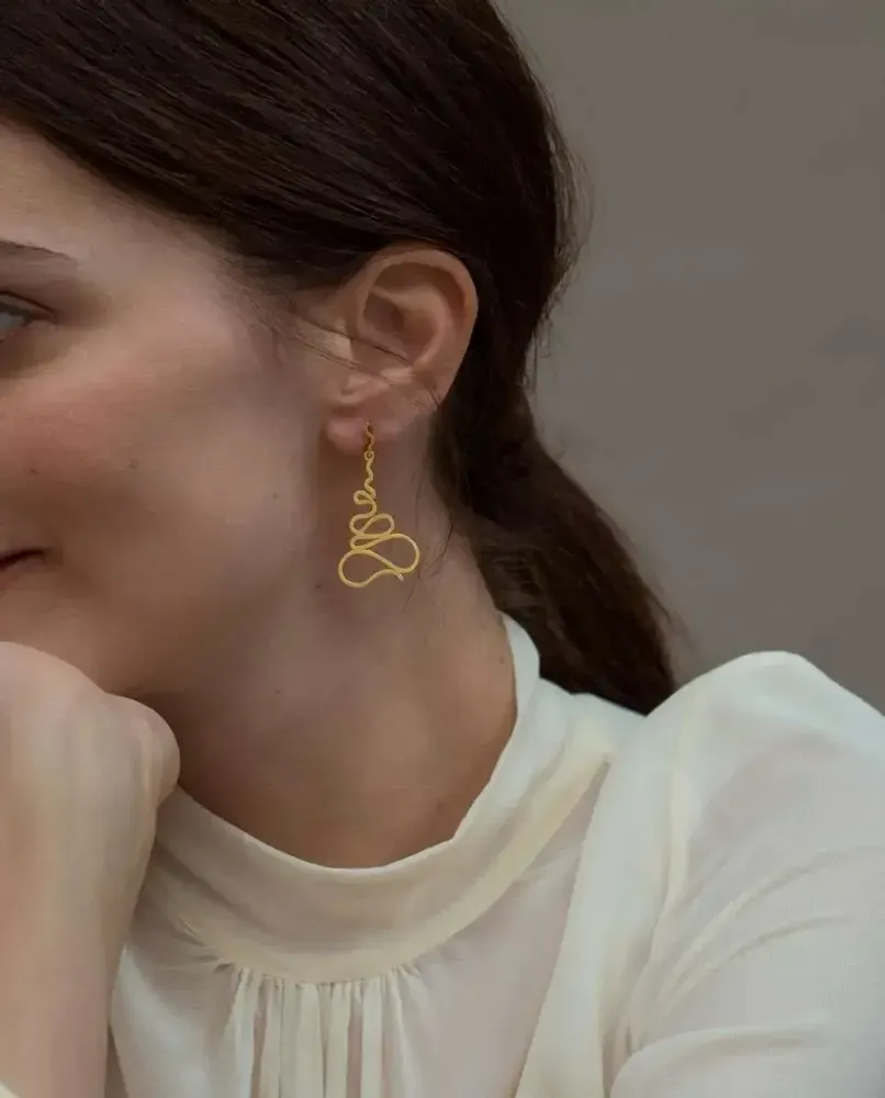 Jewelry - LONG GOLDEN EARRINGS GAUDÍ JEWELRY PALAU GÜELL - JOIDART