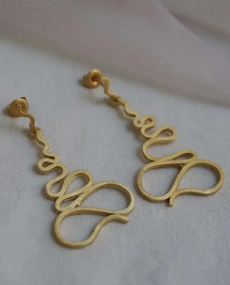 Jewelry - LONG GOLDEN EARRINGS GAUDÍ JEWELRY PALAU GÜELL - JOIDART