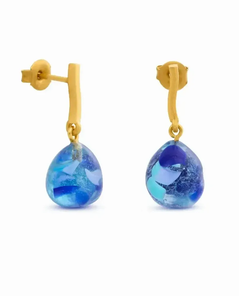 Jewelry - GOLDEN EARRINGS GAUDÍ JEWELRY BLUE - JOIDART