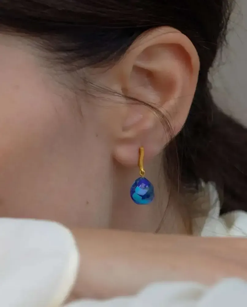 Jewelry - GOLDEN EARRINGS GAUDÍ JEWELRY BLUE - JOIDART