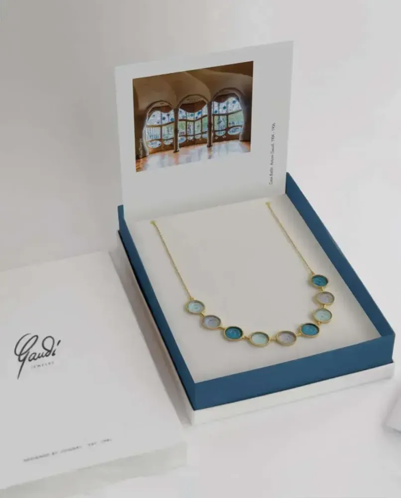 Jewelry - GOLDEN NECKLACE GAUDÍ JEWELRY BLUES - JOIDART