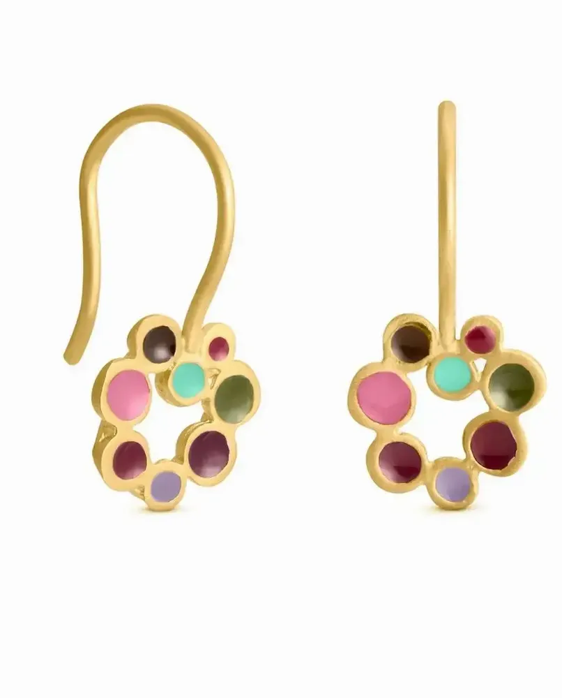 Jewelry - HOOK GOLDEN EARRINGS CANDY COLOURS - JOIDART