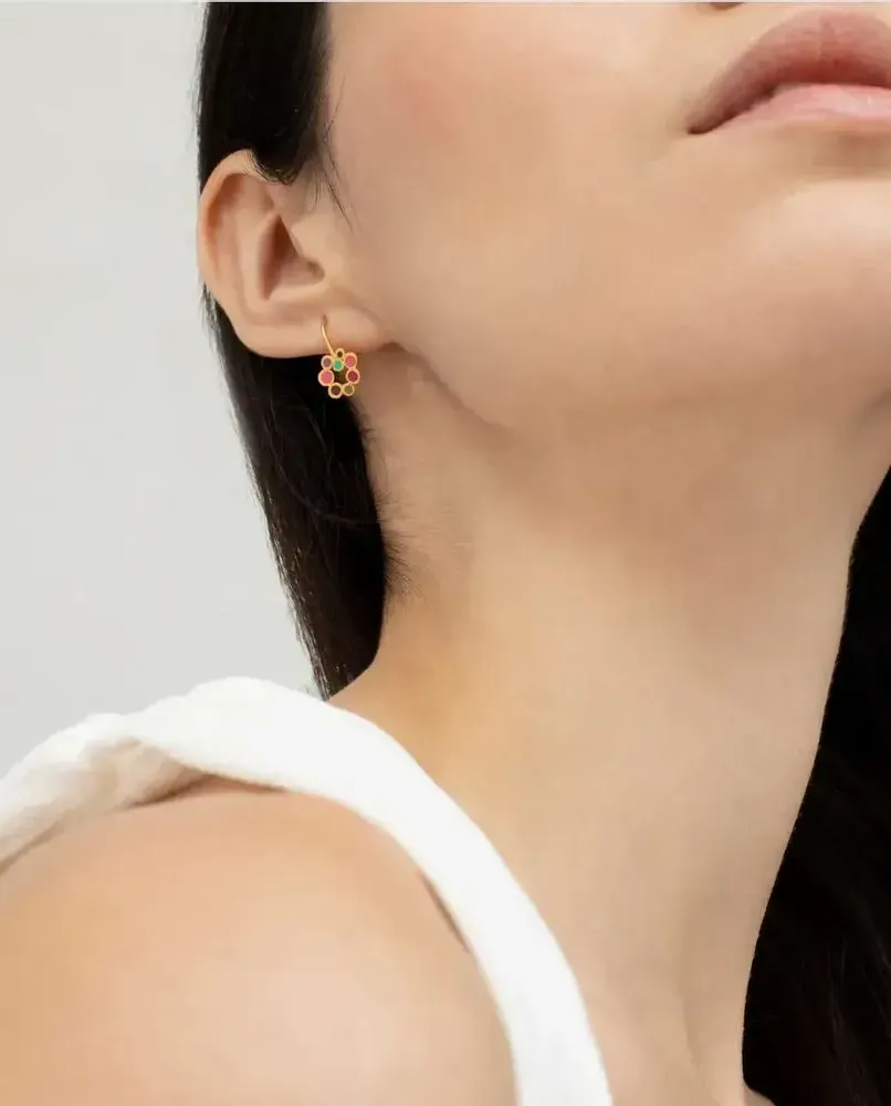 Jewelry - HOOK GOLDEN EARRINGS CANDY COLOURS - JOIDART