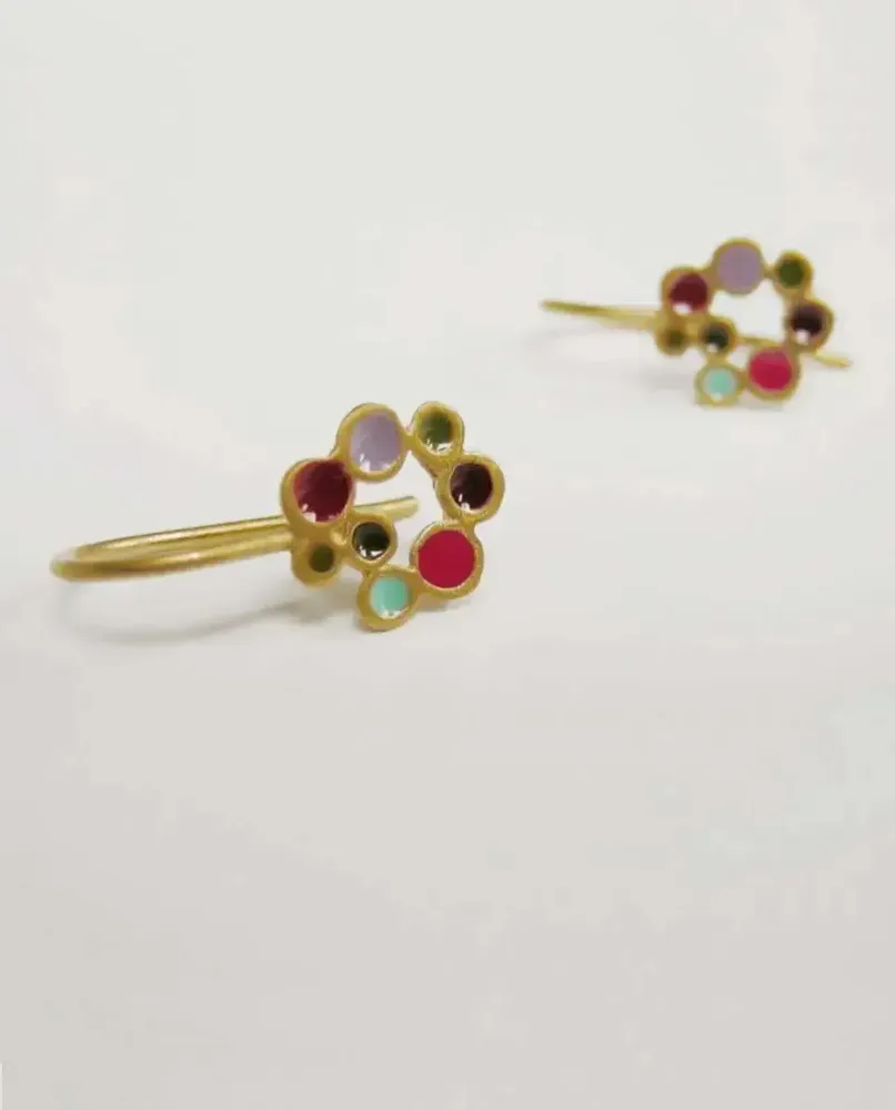 Jewelry - HOOK GOLDEN EARRINGS CANDY COLOURS - JOIDART