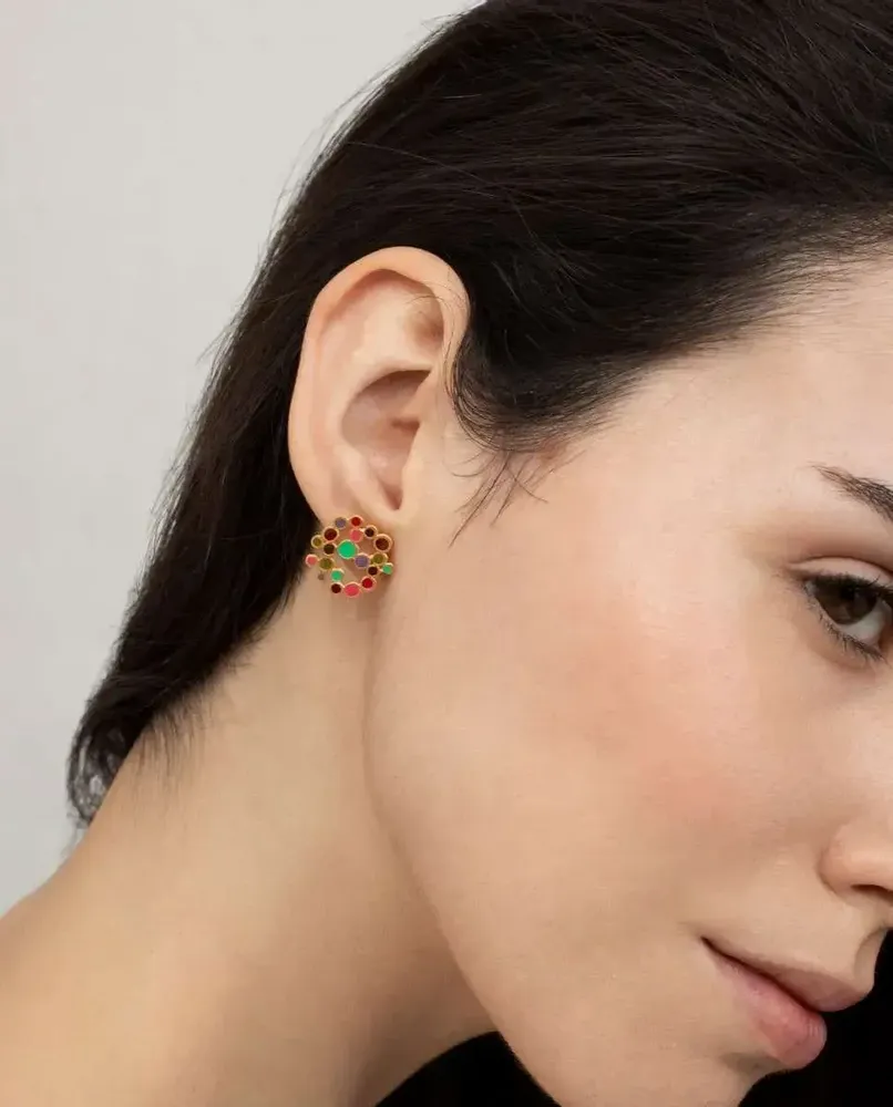 Bijoux - BOUCLES D'OREILLES GRANDES DORÉES CANDY COLOURS - JOIDART