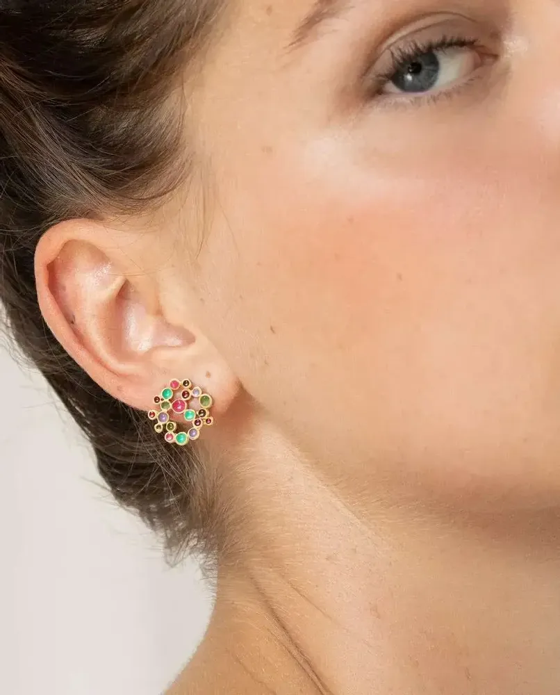 Bijoux - BOUCLES D'OREILLES GRANDES DORÉES CANDY COLOURS - JOIDART