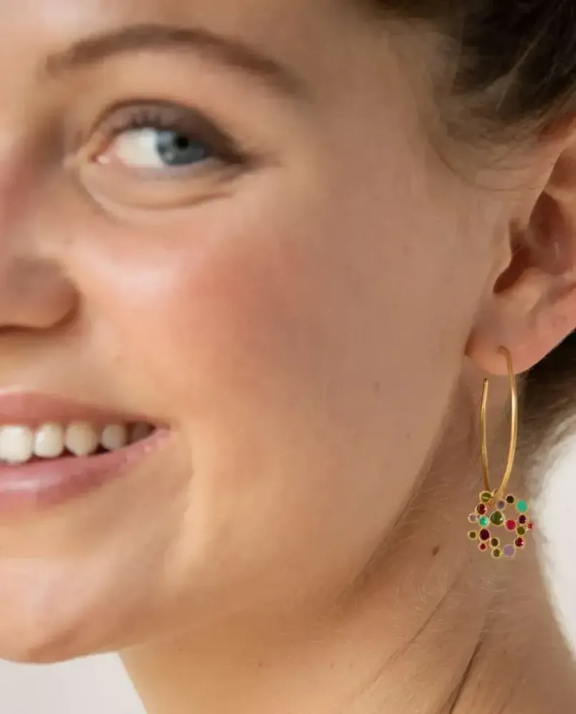 Bijoux - BOUCLES D'OREILLES DORÉES CANDY COLOURS - JOIDART