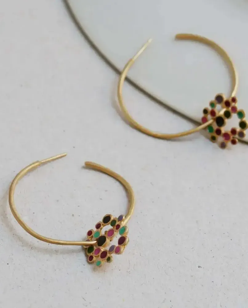 Bijoux - BOUCLES D'OREILLES DORÉES CANDY COLOURS - JOIDART