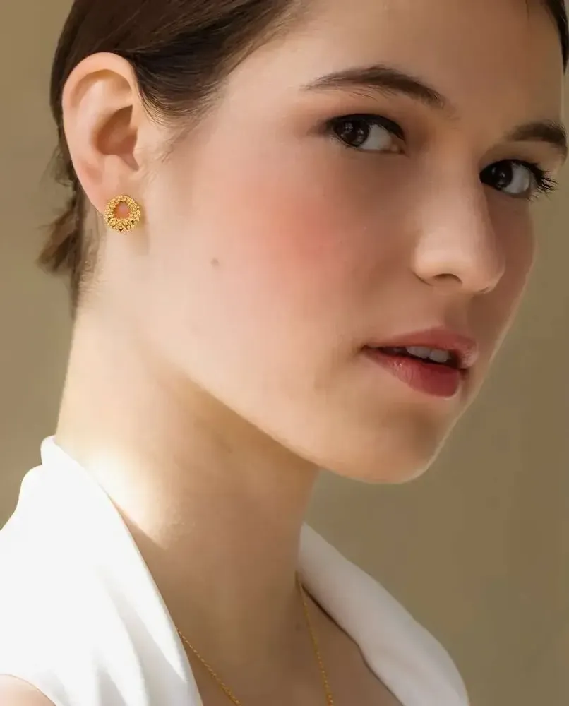 Jewelry - SMALL GOLDEN HOOP EARRINGS STARDUST - JOIDART
