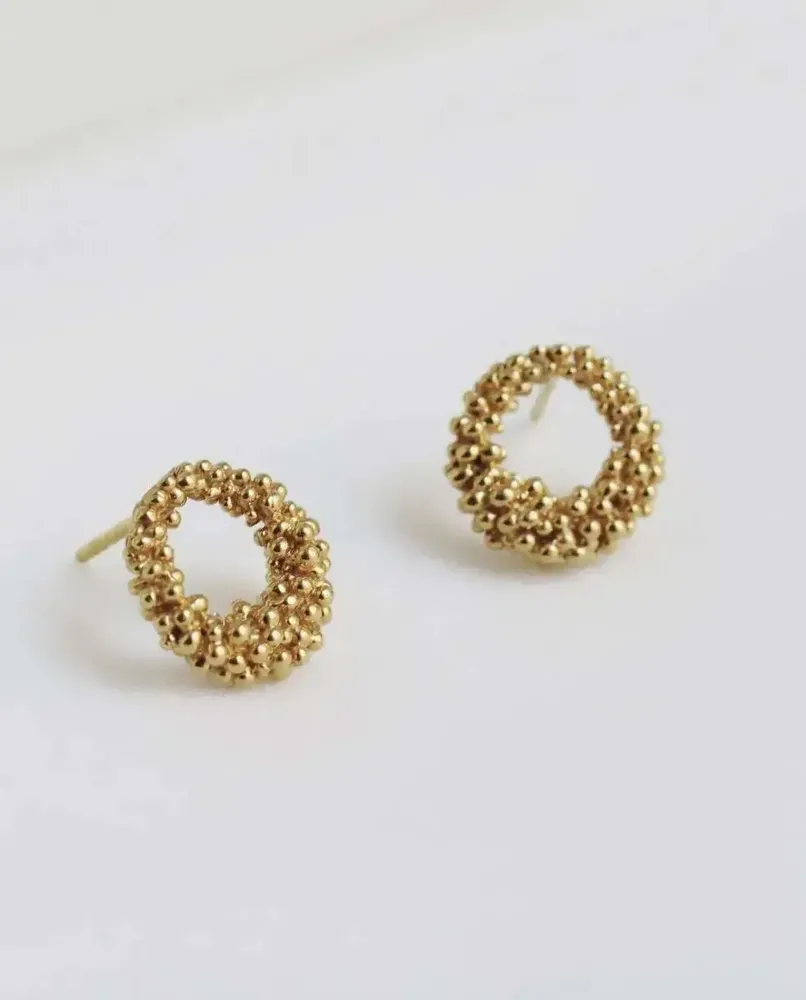 Jewelry - SMALL GOLDEN HOOP EARRINGS STARDUST - JOIDART