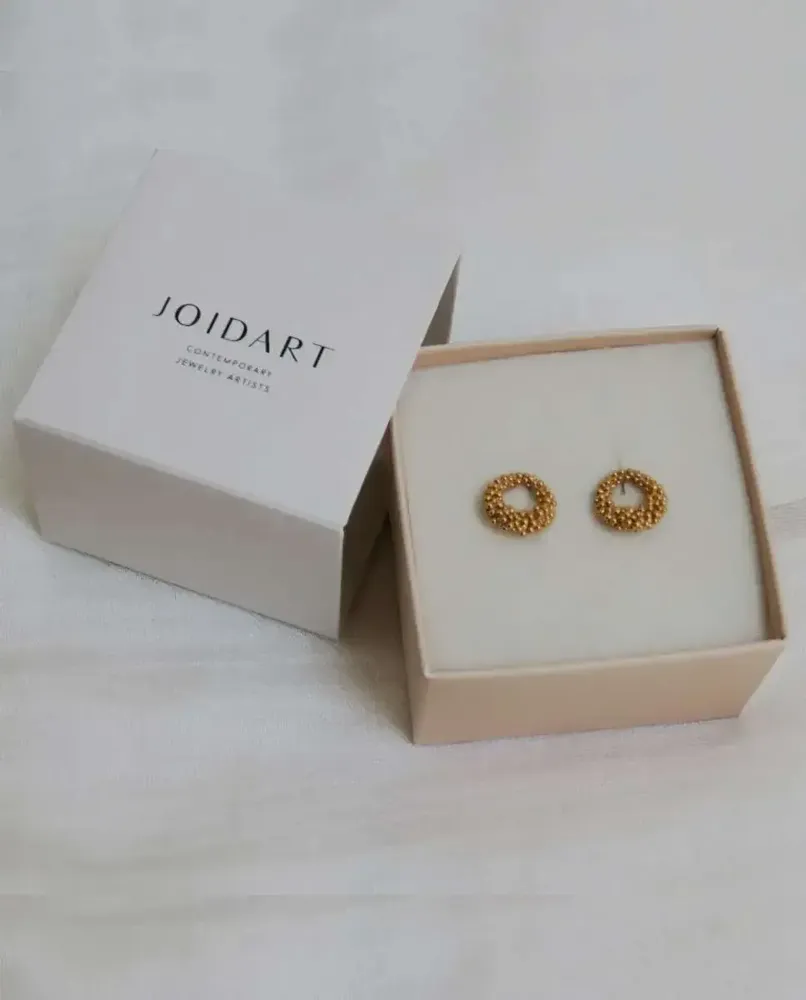 Jewelry - SMALL GOLDEN HOOP EARRINGS STARDUST - JOIDART