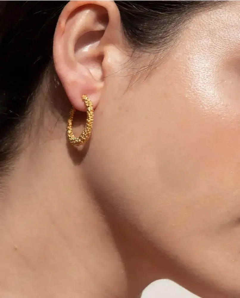 Jewelry - LARGE GOLDEN HOOP EARRINGS STARDUST - JOIDART