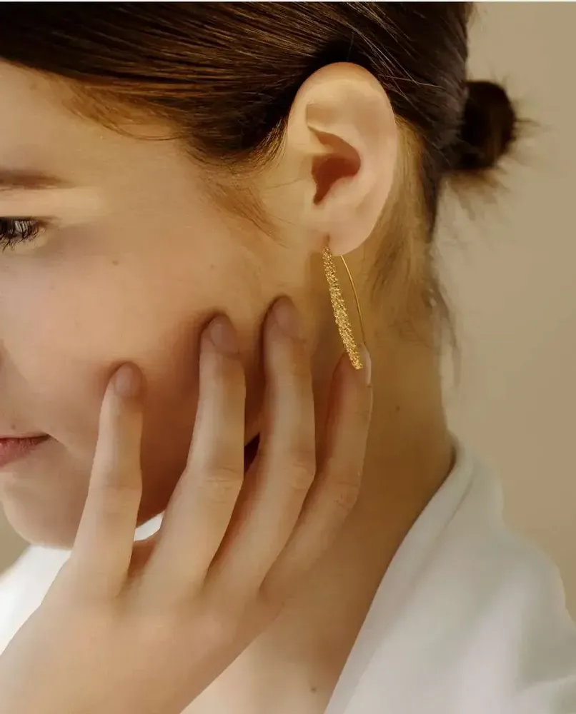 Jewelry - GOLDEN HOOK EARRINGS STARDUST - JOIDART