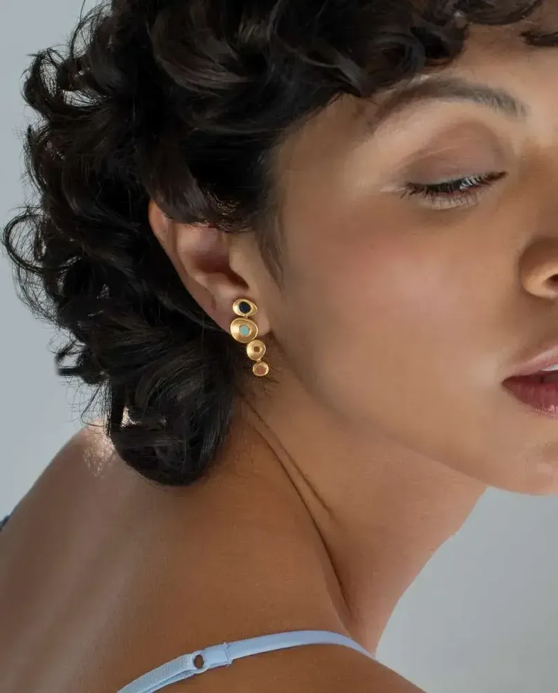 Bijoux - BOUCLES D'OREILLES DORÉES FAVORITA COLORS MOYENNES - JOIDART