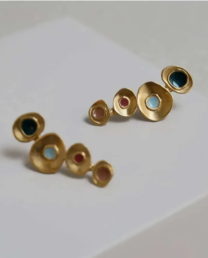 Bijoux - BOUCLES D'OREILLES DORÉES FAVORITA COLORS MOYENNES - JOIDART