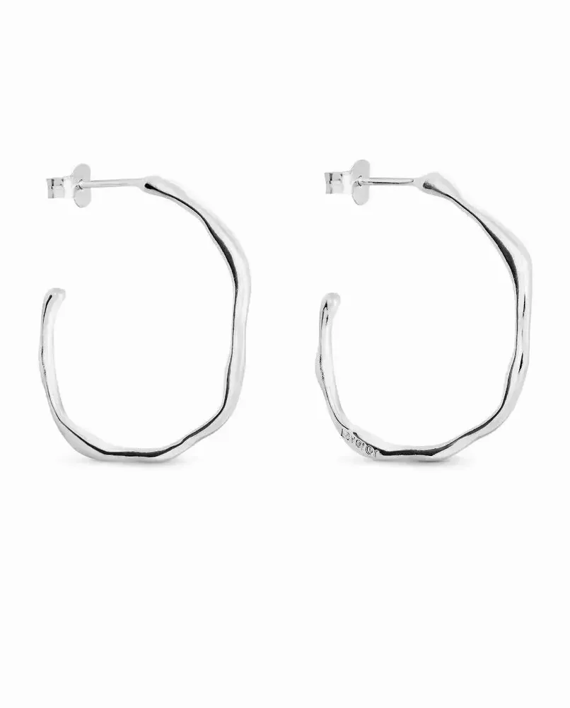 Jewelry - MEDIUM SILVER HOOPS EARRINGS CLARA - JOIDART