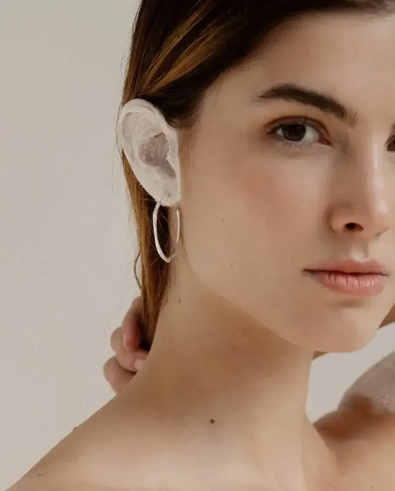 Jewelry - MEDIUM SILVER HOOPS EARRINGS CLARA - JOIDART