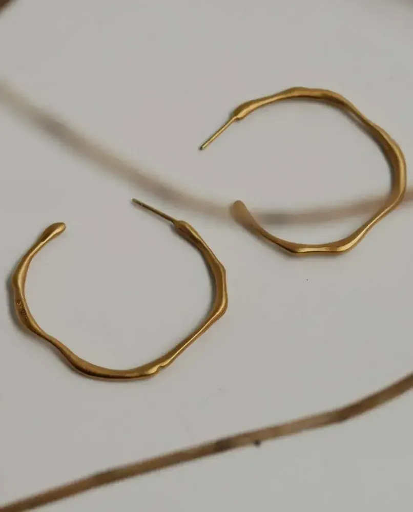 Jewelry - LARGE GOLDEN HOOPS EARRINGS CLARA - JOIDART