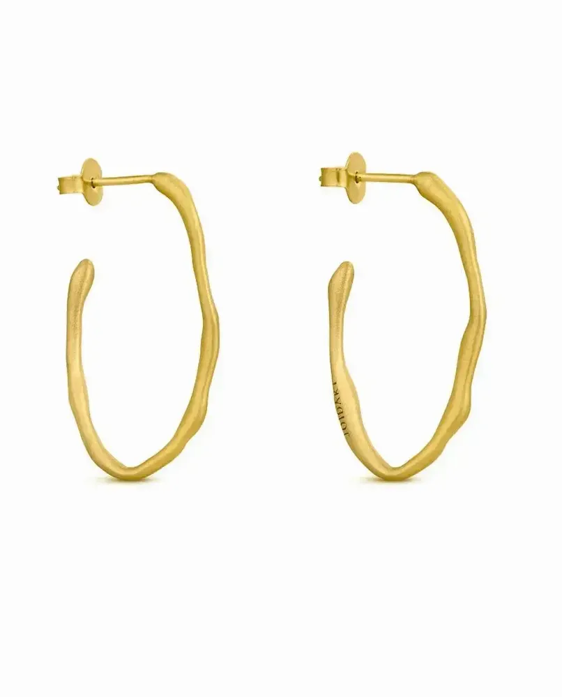 Jewelry - SMALL GOLDEN OVAL HOOPS EARRINGS CLARA - JOIDART