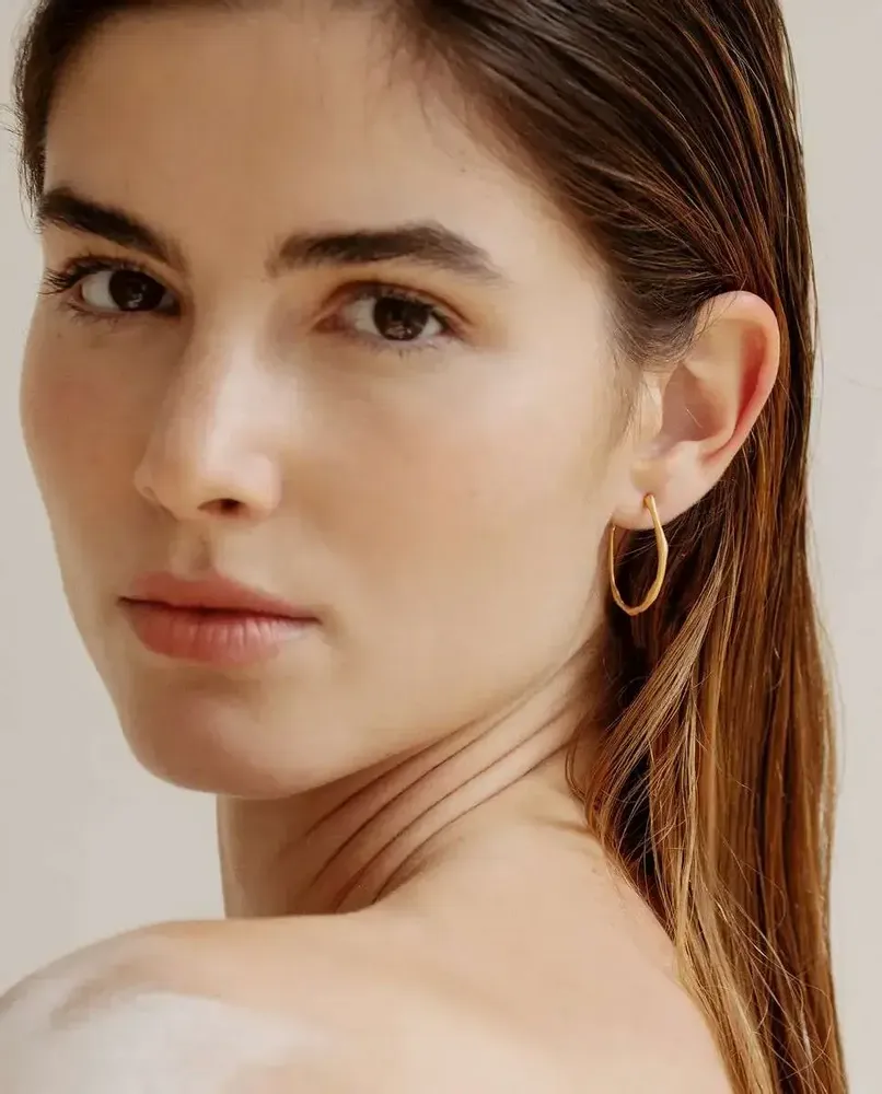 Jewelry - SMALL GOLDEN OVAL HOOPS EARRINGS CLARA - JOIDART