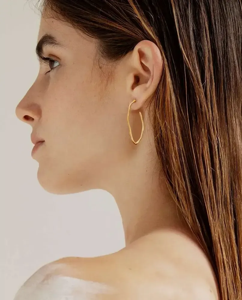 Bijoux - BOUCLES D'OREILLES DORÉES CLARA OVALES MOYENNES - JOIDART