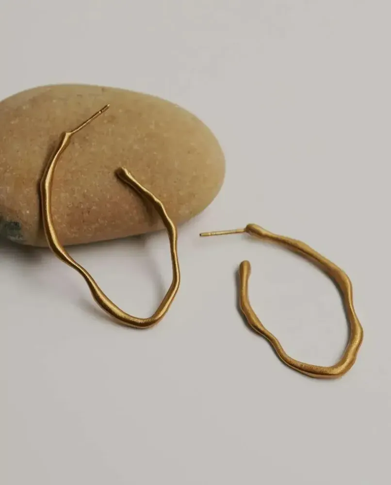 Bijoux - BOUCLES D'OREILLES DORÉES CLARA OVALES MOYENNES - JOIDART