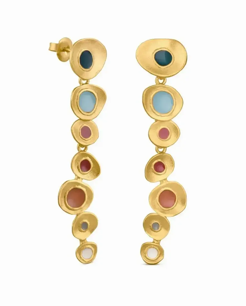 Jewelry - LONG GOLDEN EARRINGS FAVORITA COLORS - JOIDART