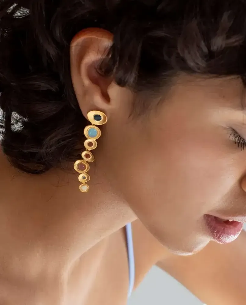 Jewelry - LONG GOLDEN EARRINGS FAVORITA COLORS - JOIDART