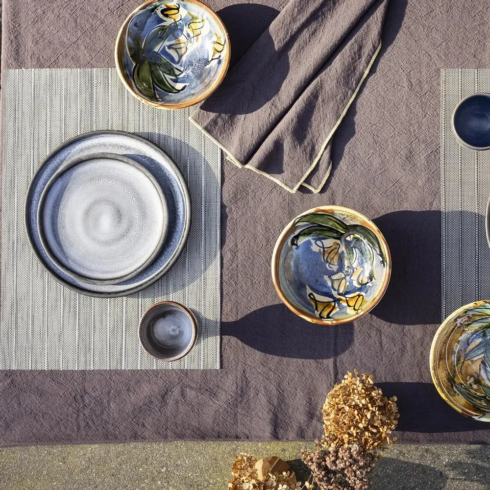 Table cloths - Manoka table set snow/silver 33 x 45 - MAISON VIVARAISE - SDE VIVARAISE WINKLER