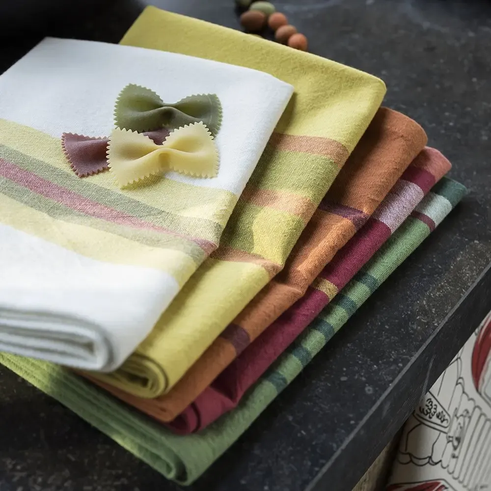 Dish towels - Yuna Marmelade/natural recycled washed tea towel 50 x 70 - MAISON VIVARAISE - SDE VIVARAISE WINKLER