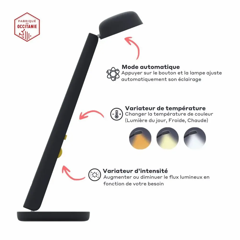 Éclairage LED - Lampe Polux - Bleu nuit & Jaune - LUMINAIRES POLUX