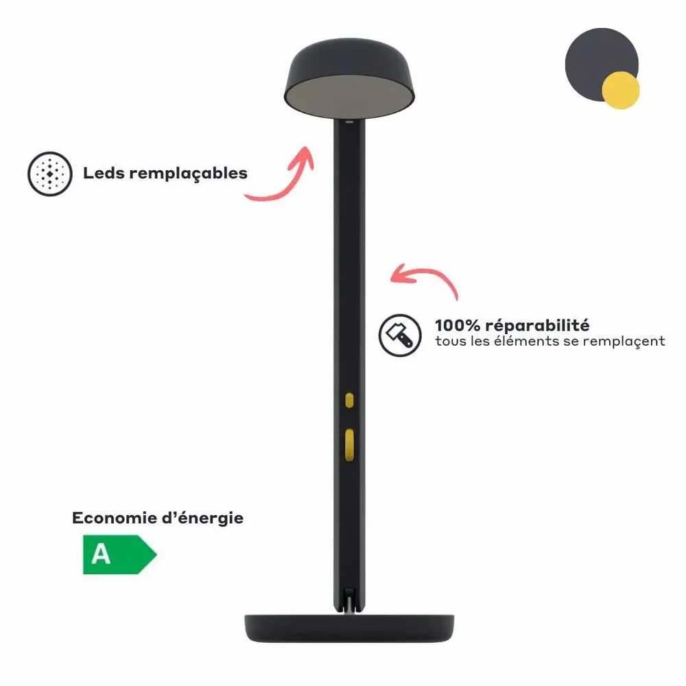 Éclairage LED - Lampe Polux - Bleu nuit & Jaune - LUMINAIRES POLUX