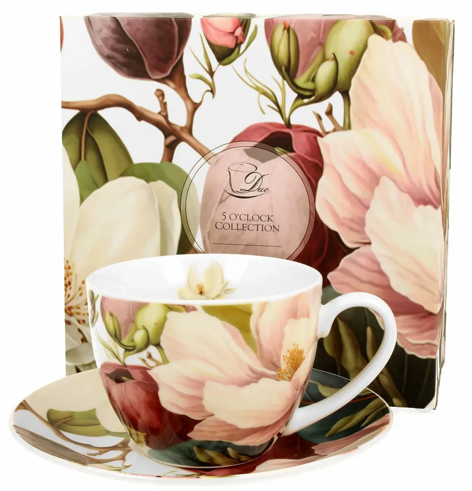 Decorative objects - cup and auacer magnolia - KARENA INTERNATIONAL