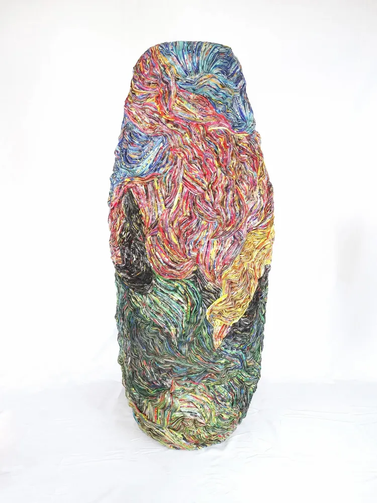 Pièces uniques - Vase papiers recyclés Collection Fauve pièce unique - HELENE SIELLEZ