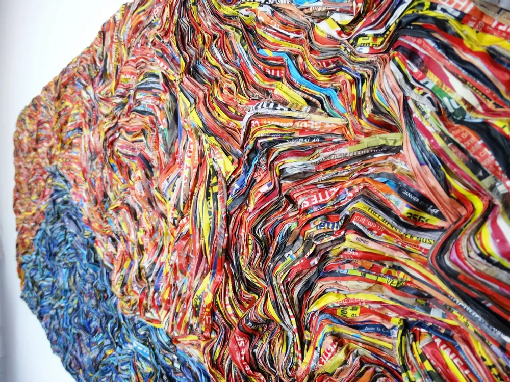 Pièces uniques - Oeuvre murale papiers recyclés Diptyque Chuzenji pièce unique - HELENE SIELLEZ