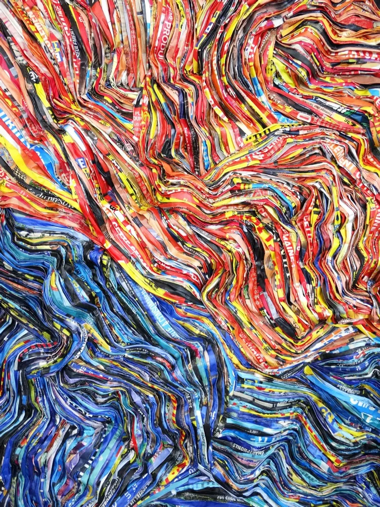 Pièces uniques - Oeuvre murale papiers recyclés Diptyque Chuzenji pièce unique - HELENE SIELLEZ