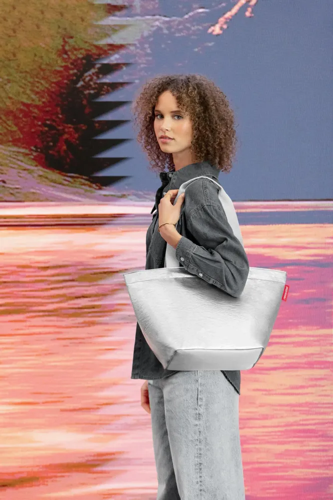 Bags and totes - shopper M silver crackle - REISENTHEL ACCESSOIRES