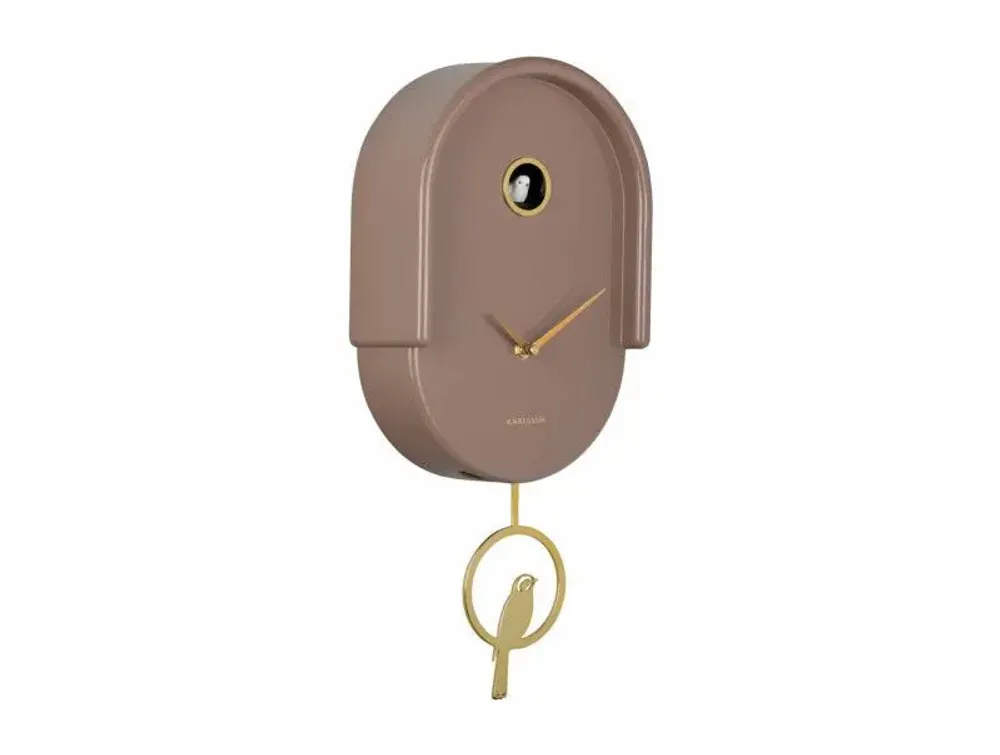 Clocks - Wall clock Tweet burgundy red - PRESENT TIME