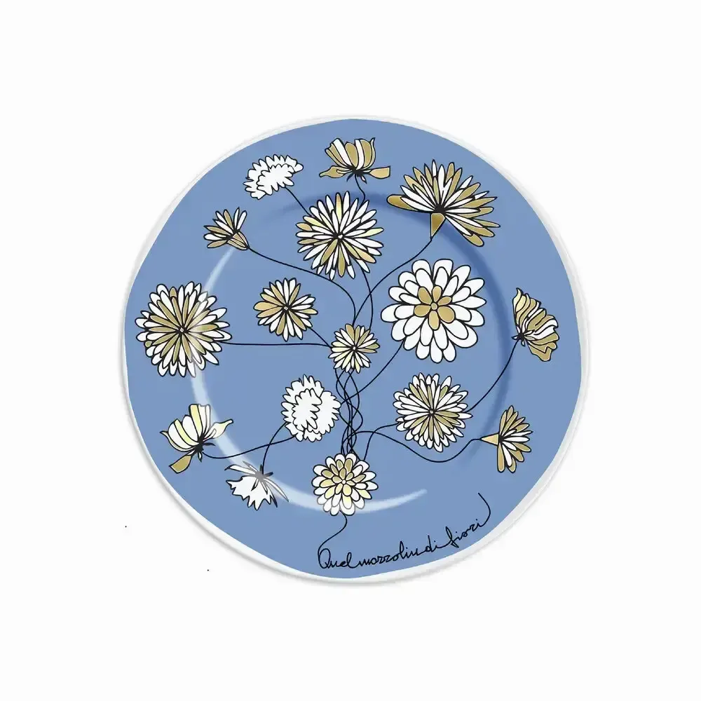 Everyday plates - PLATE 16 QUEL MAZZOLIN DI FIORI LIGHT BLUE - ILARIA.I