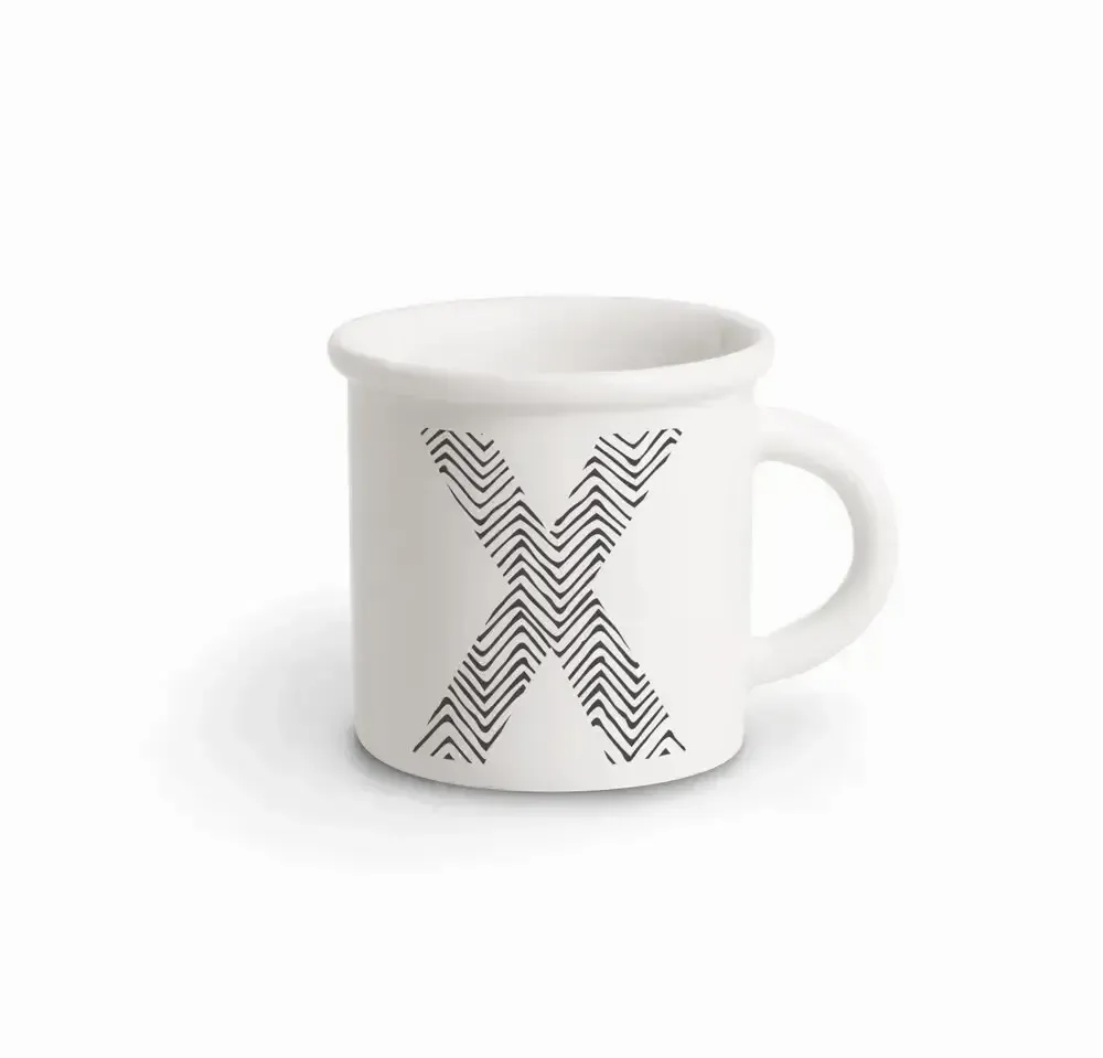 Mugs - MUG BLACK ALPHABET X - ILARIA.I