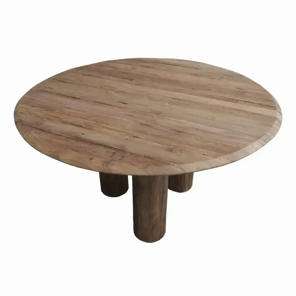 Tables Salle à Manger - Table à manger ronde en bois de teck recyclé - RONNY - HYDILE