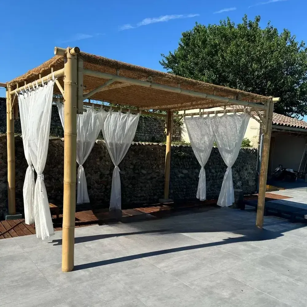 Pergolas - Pergolas M en bambou avec ombrière en fibre de coco naturelle - HYDILE