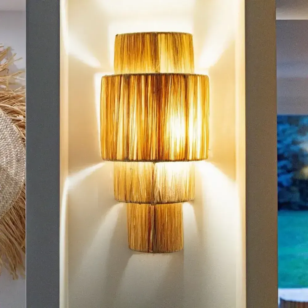 Wall lamps - Raffia wall light - BEN - HYDILE