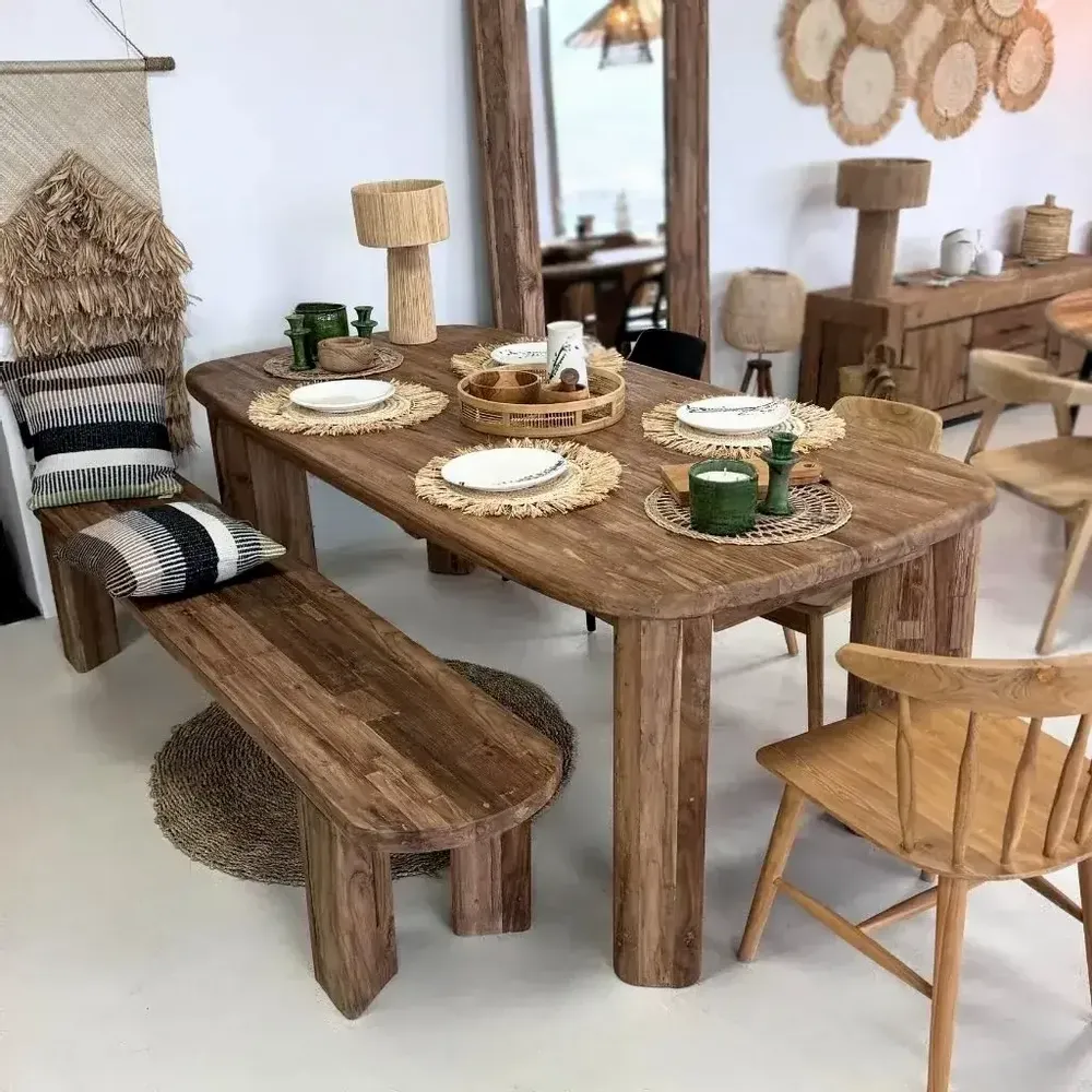 Tables Salle à Manger - Table à manger en bois de teck recyclé - VASCO S - HYDILE