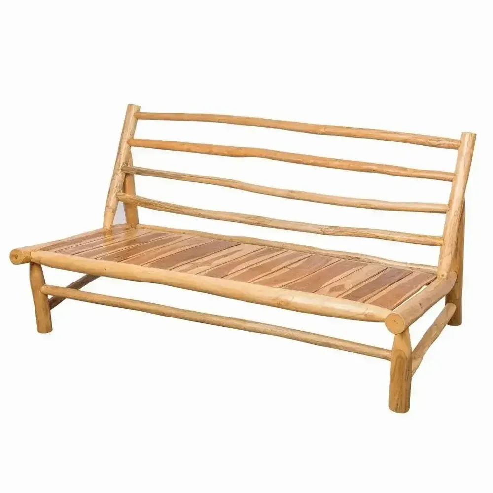 Sofas - Outdoor teak bench with water-repellent, removable cushions - YAGO - HYDILE